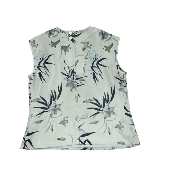 VINTAGE HARVÉ BENARD Green Floral Lined Tank Top Blouse Size 4 - Picture 2 of 7
